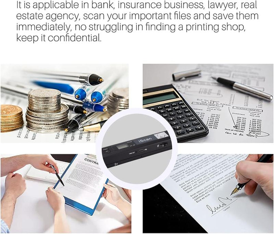 Portable Scanner, Photo Scanner for A4 Documents, with 16G SD Card,Handheld Scanner for Business, Photo, Picture, Receipts, Books, JPG/PDF Format Selection, up to 900 DPI