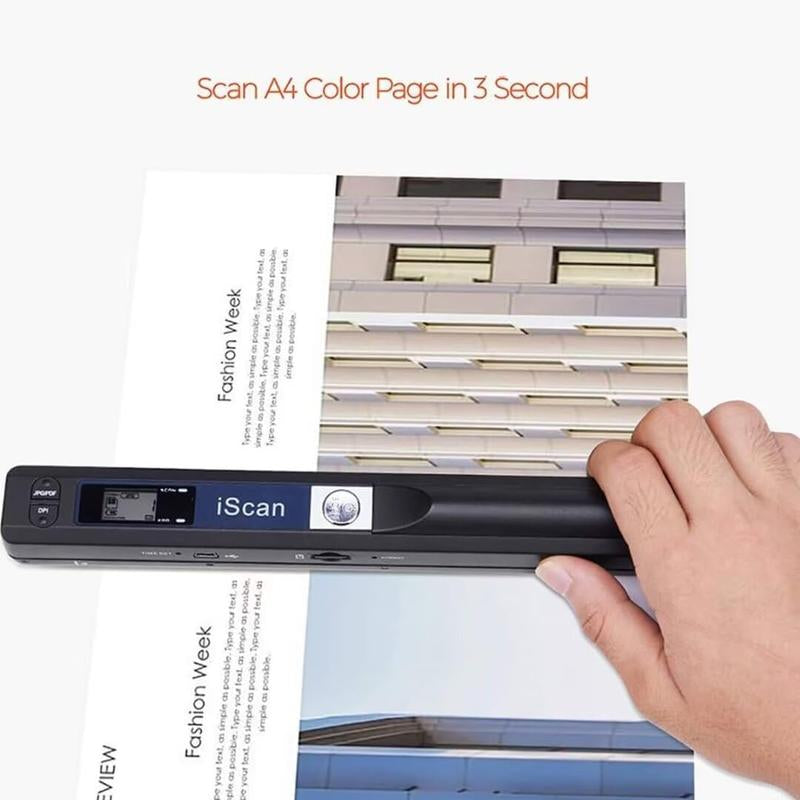 Portable Scanner, Photo Scanner for A4 Documents, with 16G SD Card,Handheld Scanner for Business, Photo, Picture, Receipts, Books, JPG/PDF Format Selection, up to 900 DPI